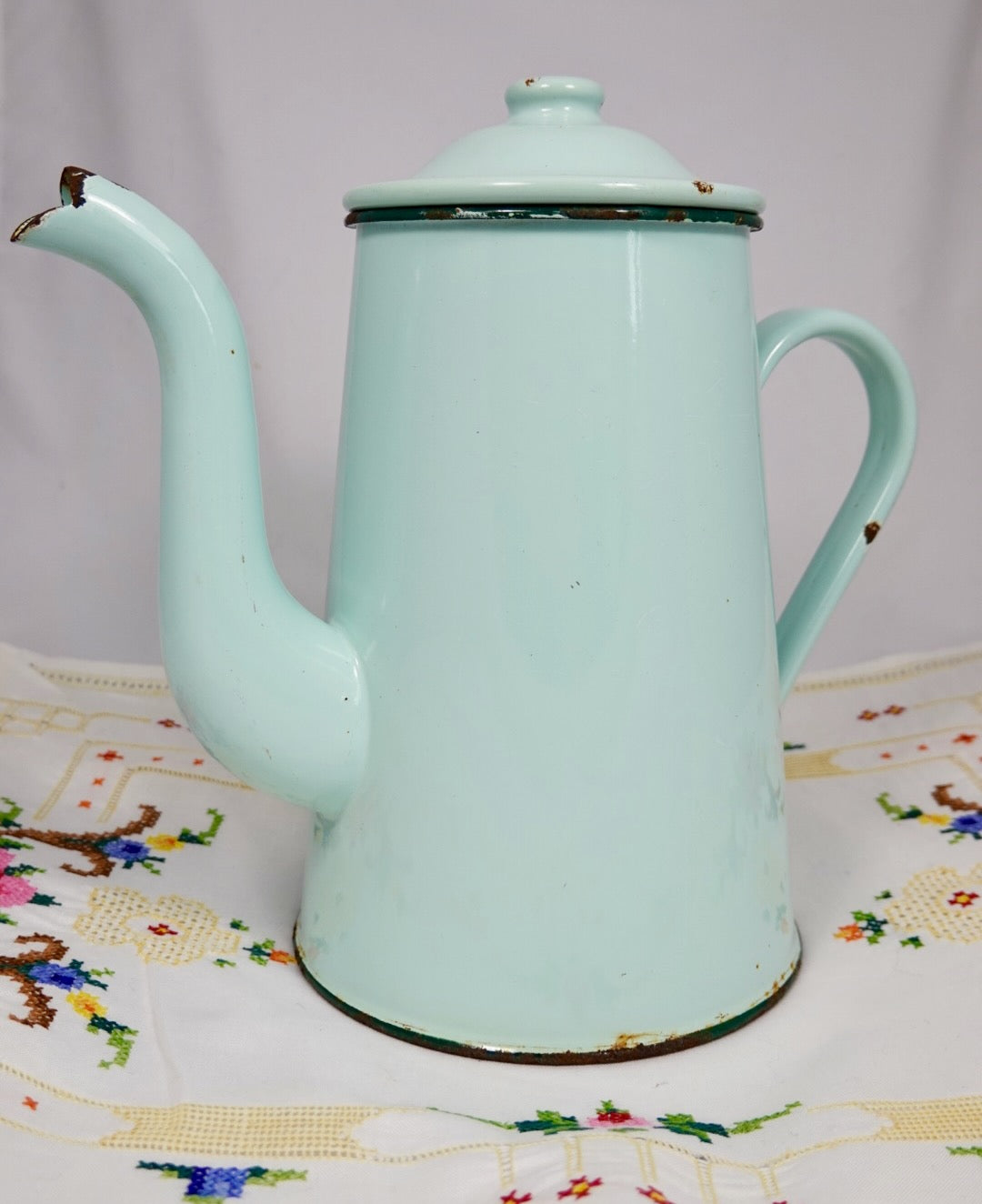 Vintage Enamelware Coffee Pot