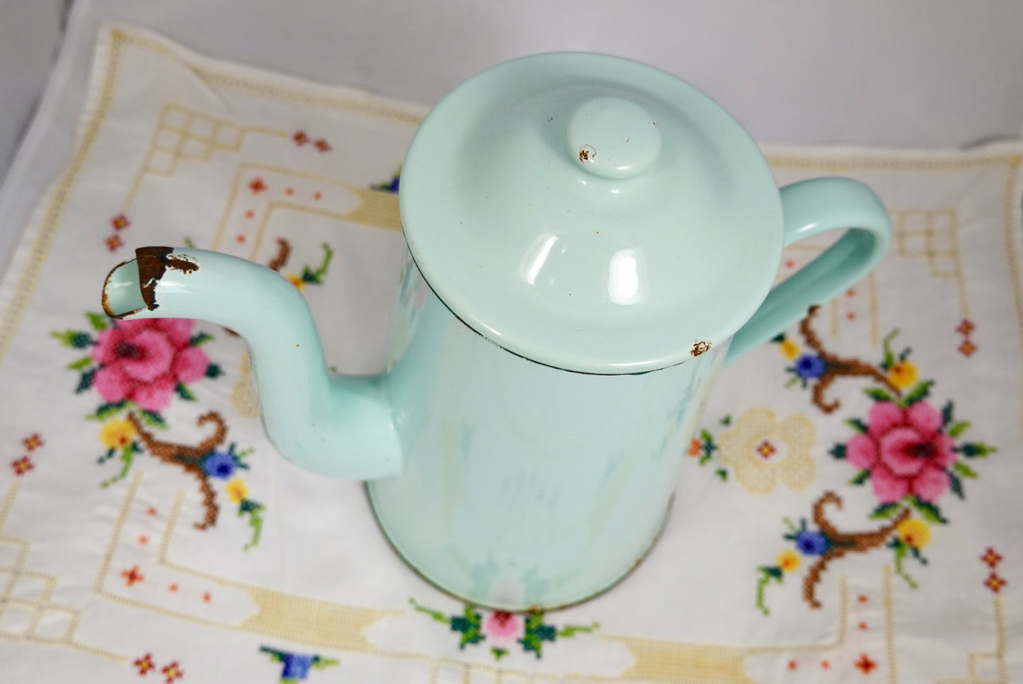 Vintage Enamelware Coffee Pot