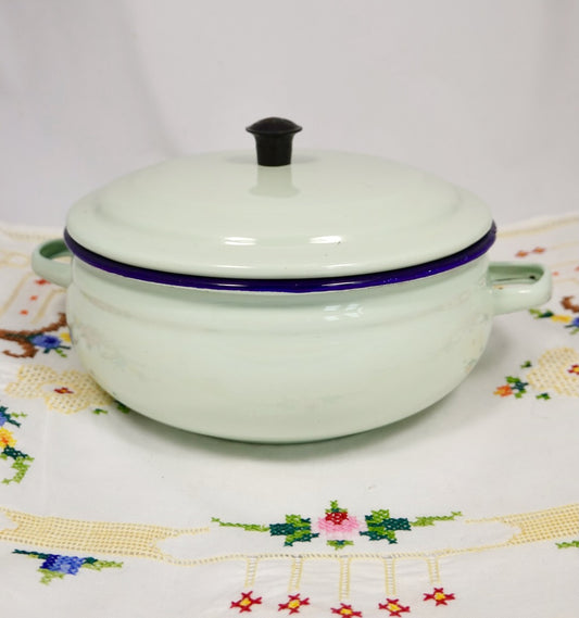 Vintage Enamelware Bowl with Lid