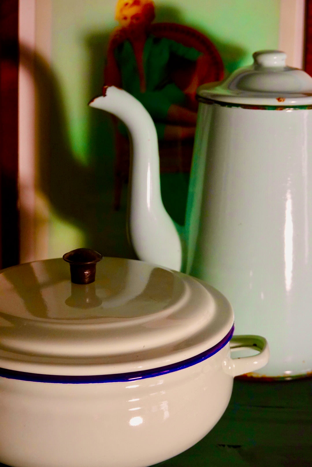 Vintage Enamelware Coffee Pot