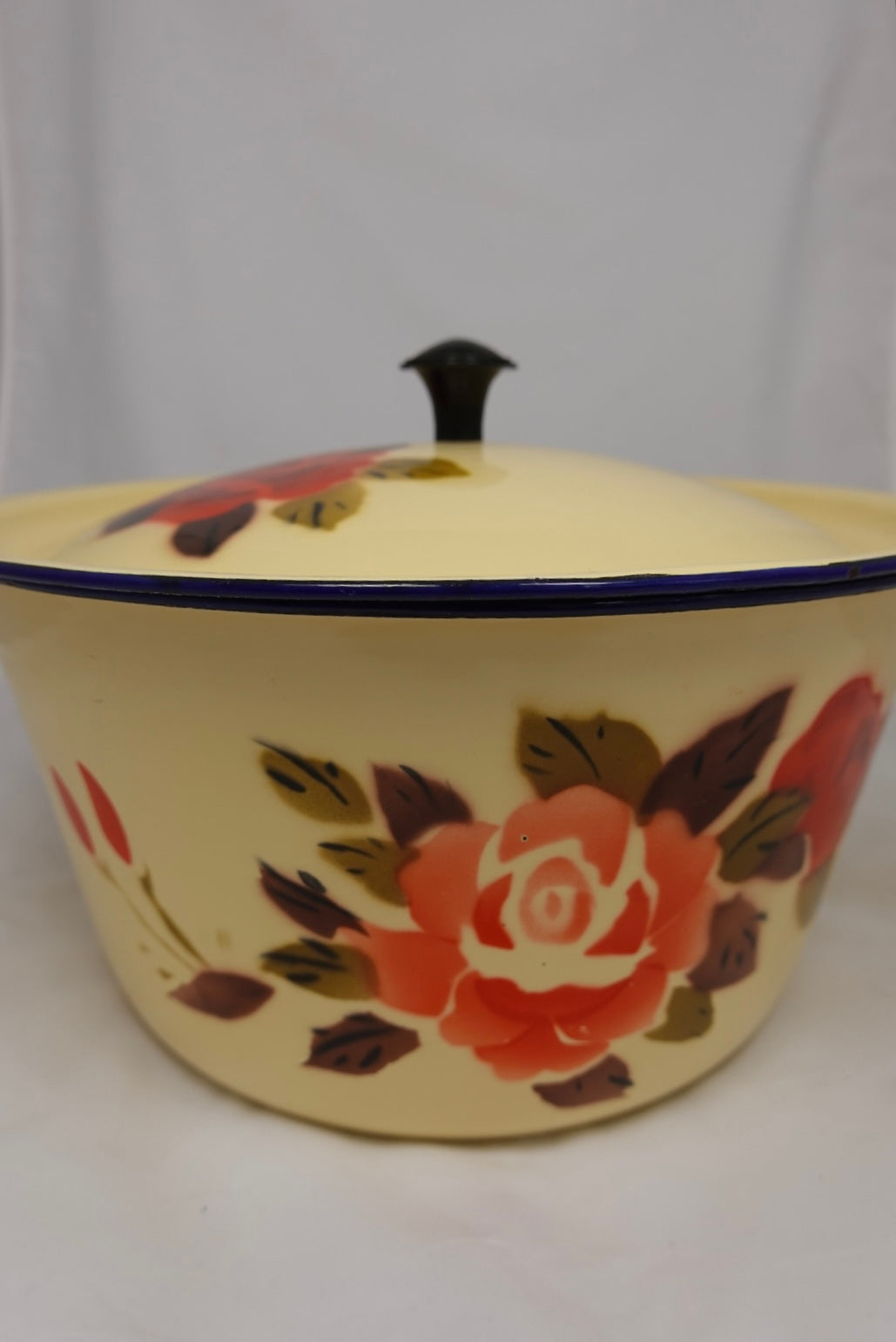 Vintage Enamelware Floral Bowl