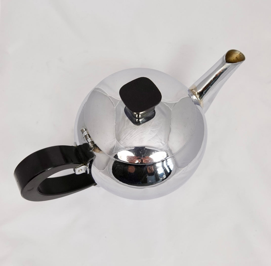 Vintage Chrome and Bakelite Tea Pot