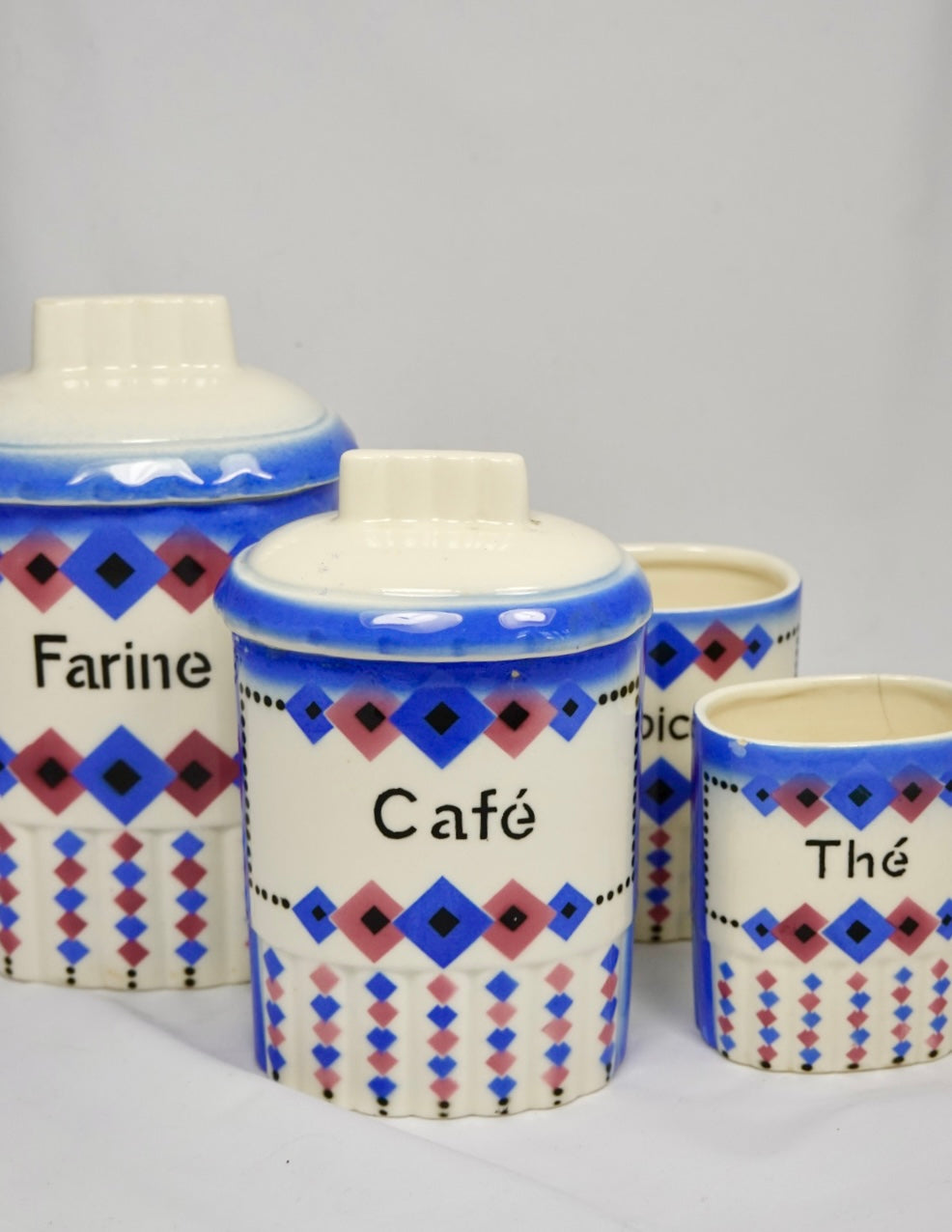 Set of Four French Vintage Storage Containers