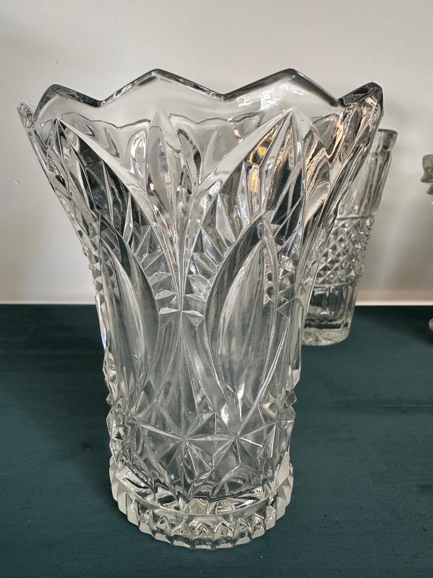 Vintage cut glass vase