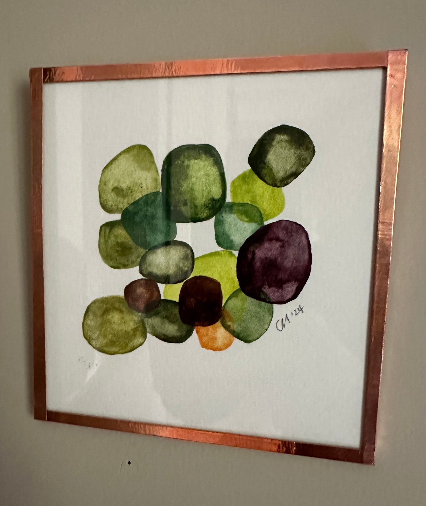 Original Painting - Green Jewels Three