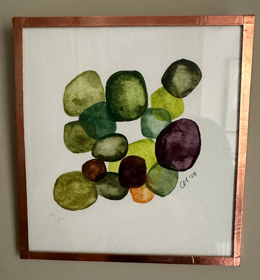 Original Painting - Green Jewels Three