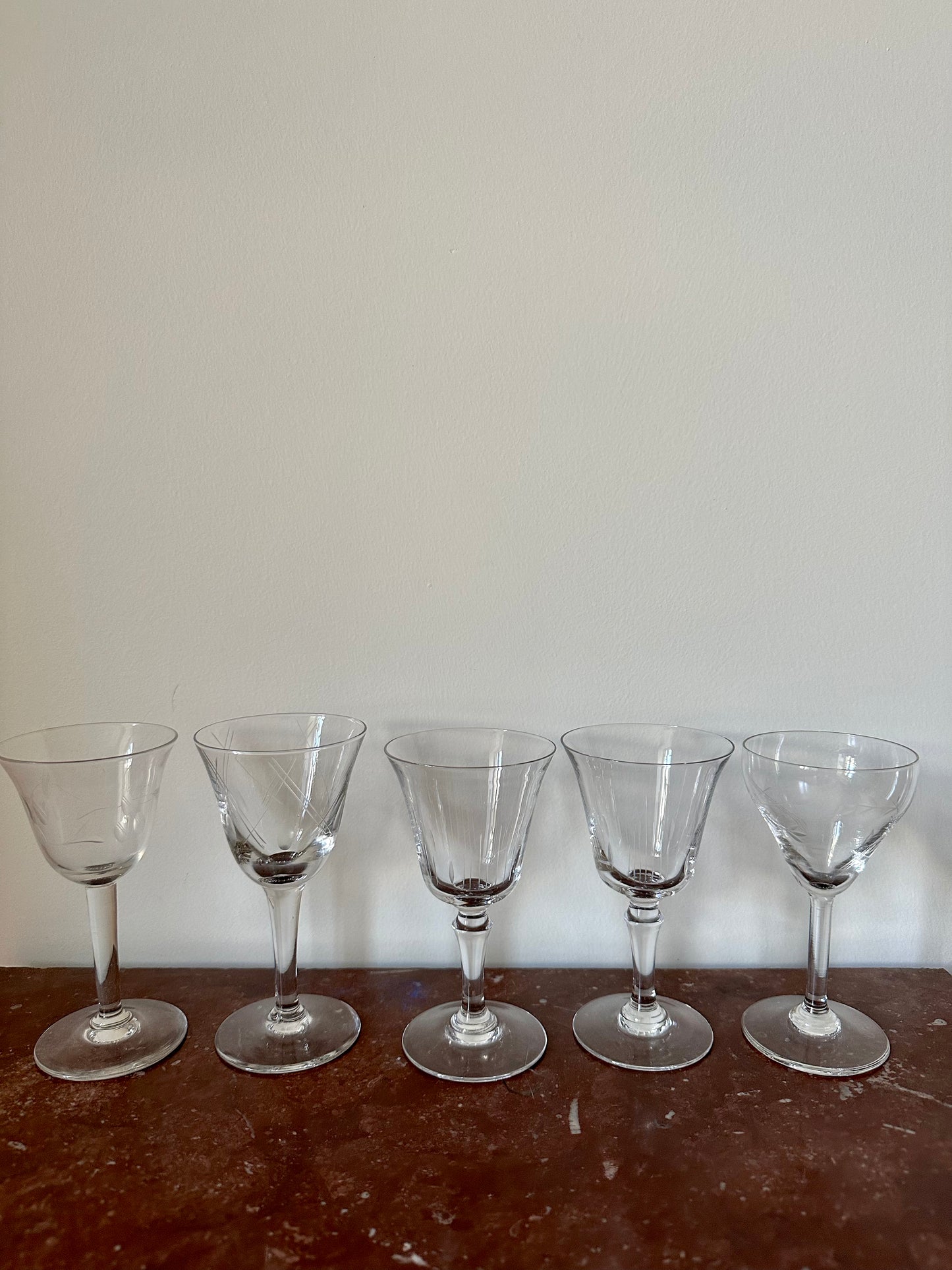 Vintage cut liquor glasses