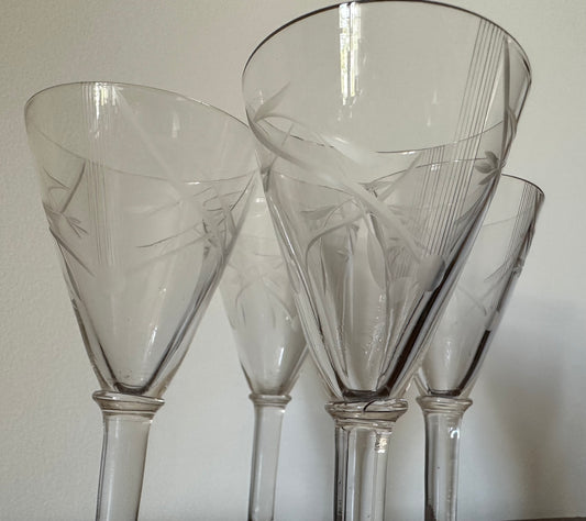 Vintage cut crystal liquor glasses