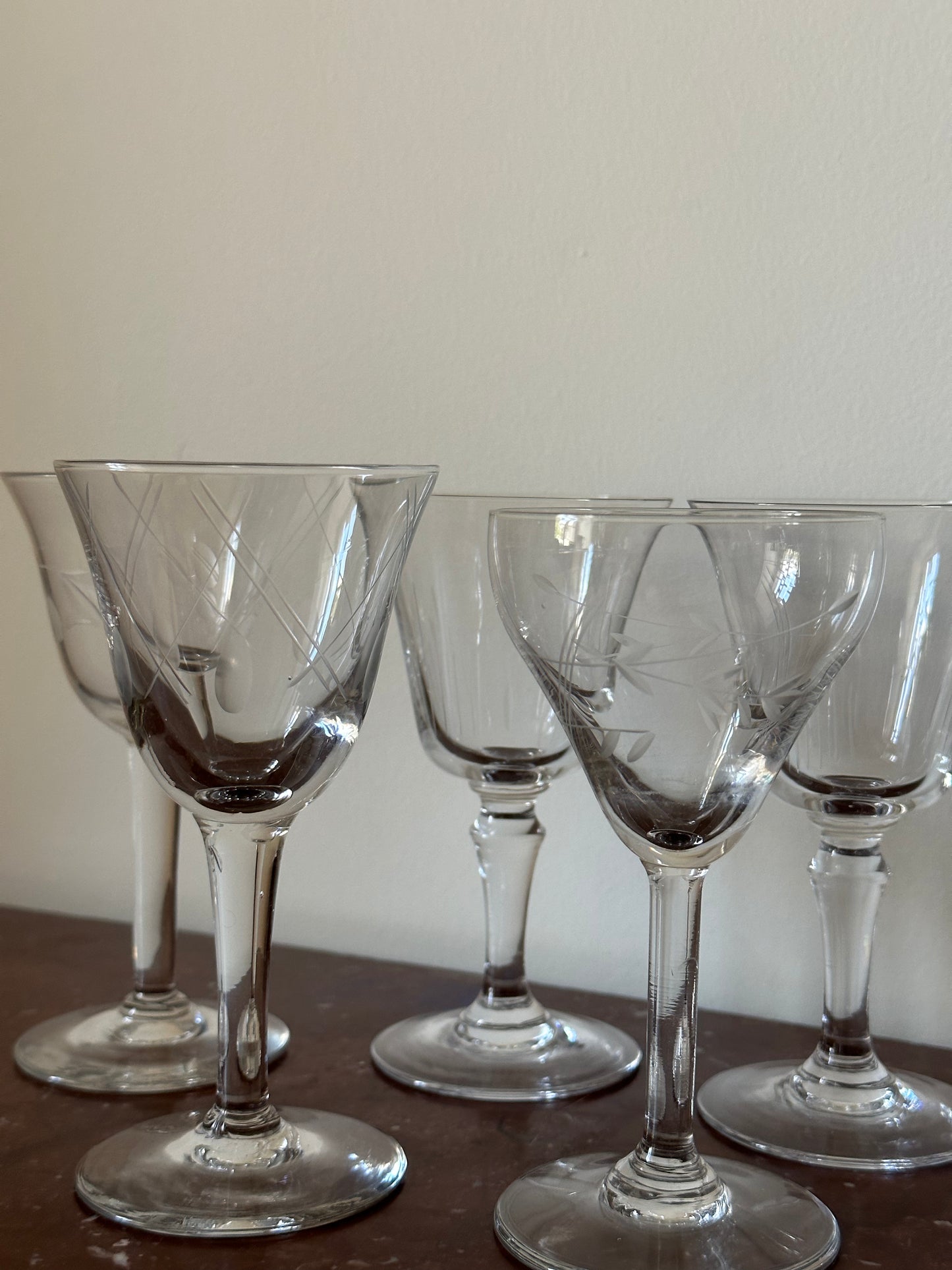 Vintage cut liquor glasses