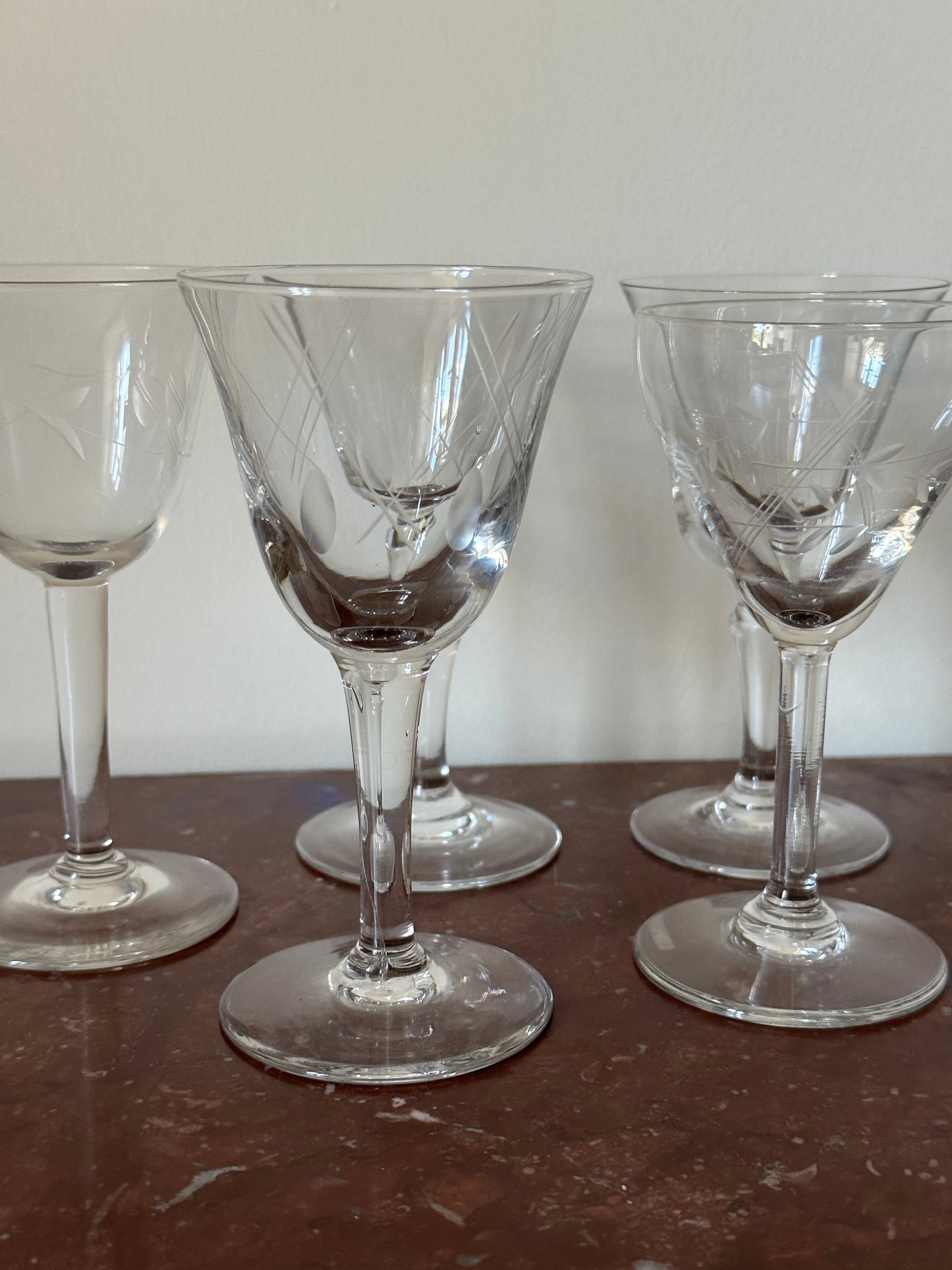 Vintage cut liquor glasses