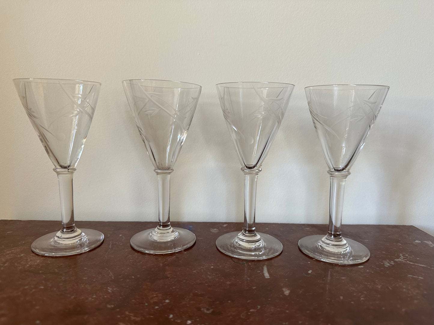 Vintage cut crystal liquor glasses